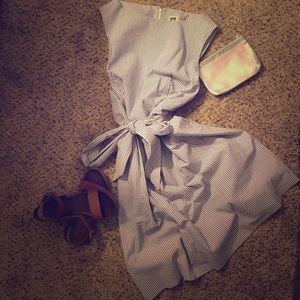 Ann Klein blue striped dress; women’s 16; NWT